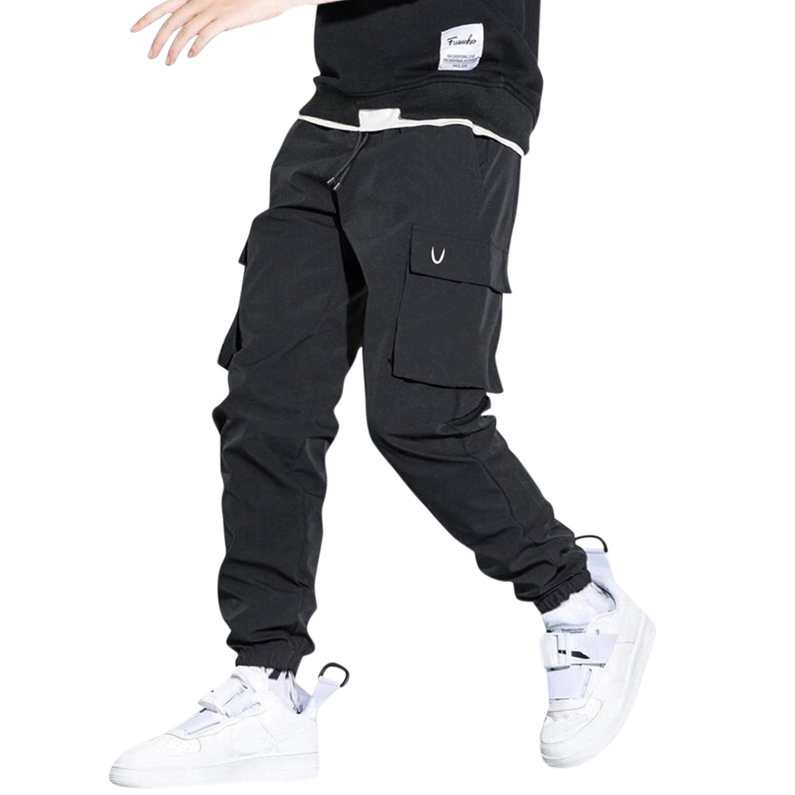 KaLI_store Work Pants for Men Menâ€˜s Joggers Sweatpants - Fashion Cargo  Pants Gym Track Pants Slim Comfortable Trousers Black,L - Walmart.com
